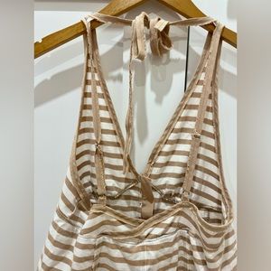 Free People Neutral White and Beige Striped Tank Top. SIZE M.